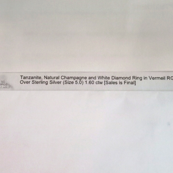 TANZANITE, NATURAL CHAMPAGNE AND WHITE DIAMOND RING - Picture 8 of 8